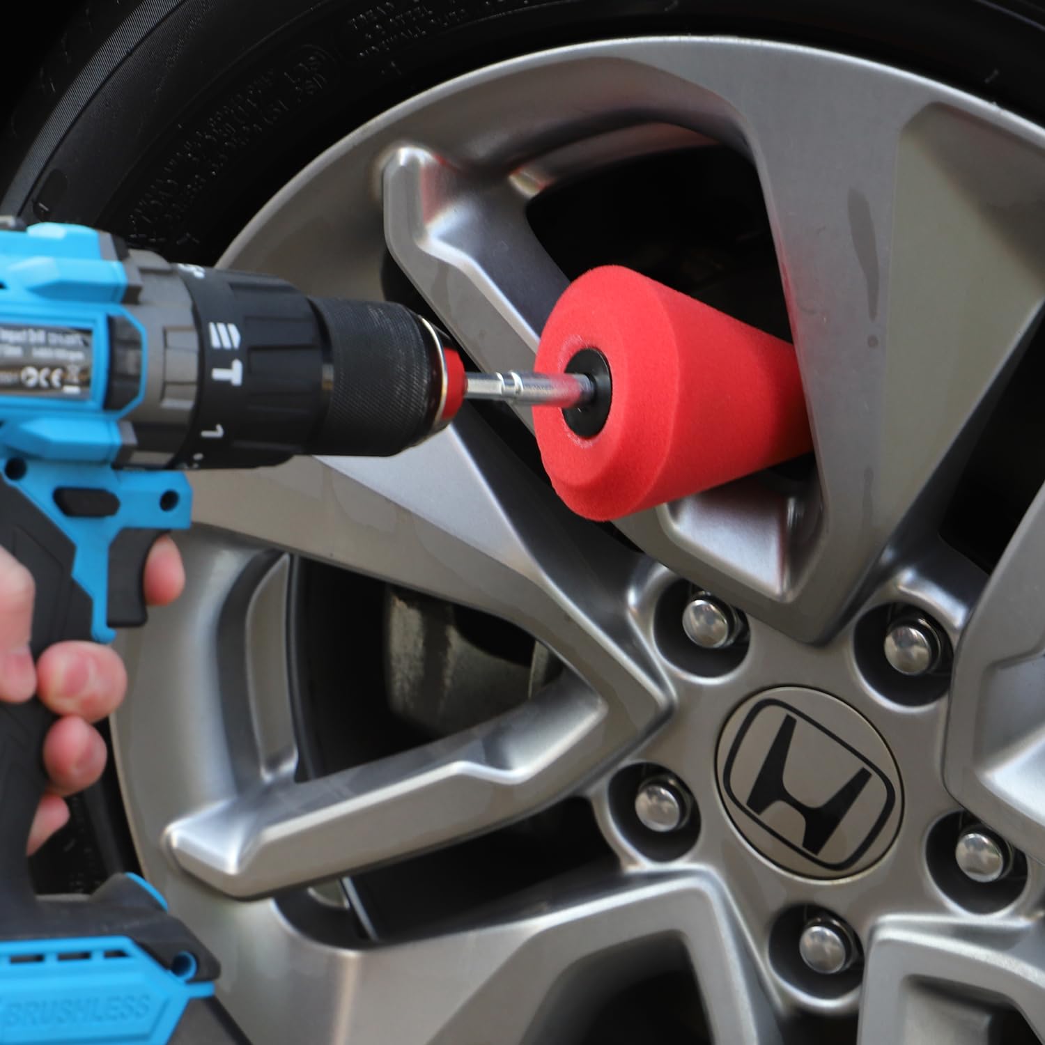 SPTA tarcza polerska do wiertarki, nasadka polerska wkrętarka akumulatorowa – w zestawie wysokiej jakości trzpień sześciokątny – delikatne tarcze polerskie do wiertarki – 8-częściowa nasadka polerska