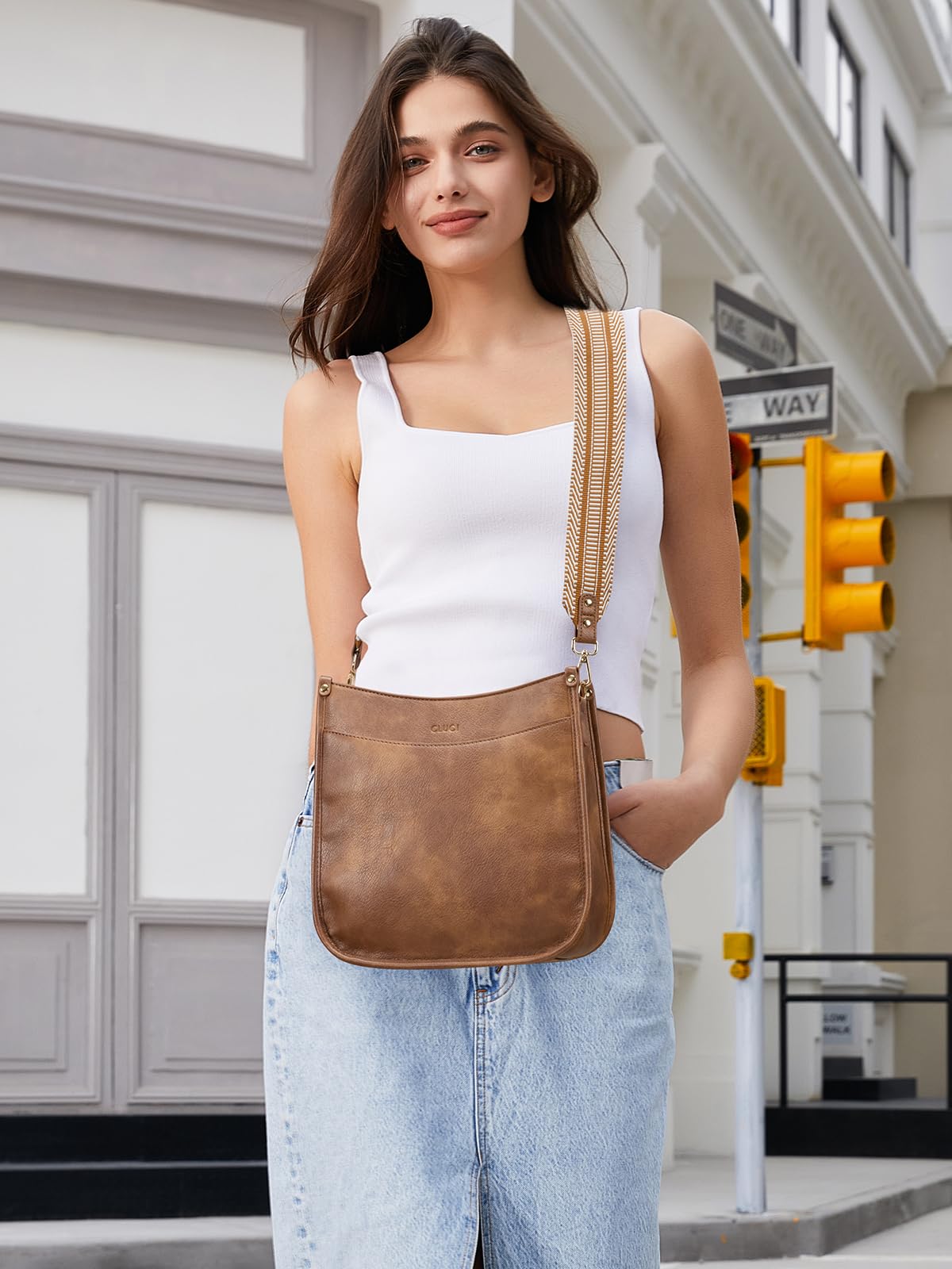 CLUCI Crossbody Bags For Women Trendy Fashion Shoulder Bag Vegan Leather Purse For Ladies with Adjustable Strap