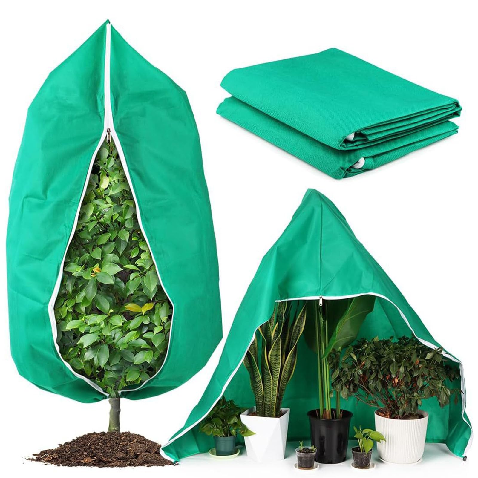 Lot de 4 housses de plantes de jardin faciles à installer - Gels d'hiver