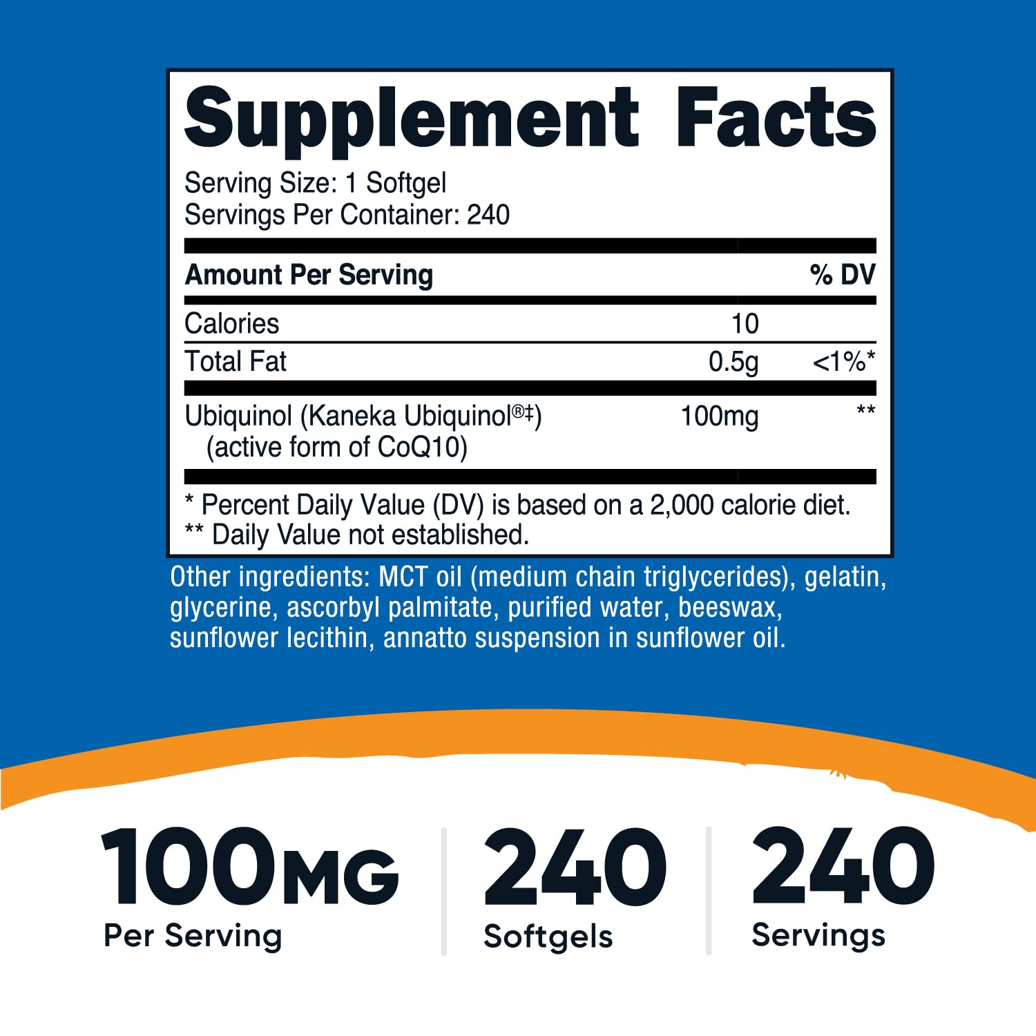 Nutricost Ubiquinol Softgels 100mg, 240 Softgels, Antioxidant, Gluten-Free — Amazon image 2