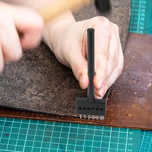 Miniatura 7 de Rongon Herramientas de cuero, perforadora de cuero para costura de cuero, perforadora de 246 puntas, herramienta de perforación de agujero redondo