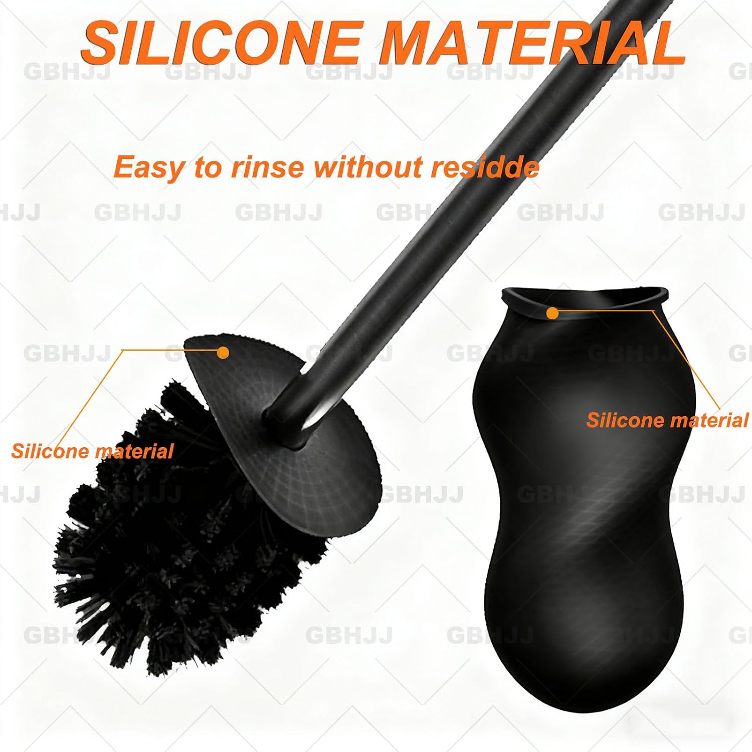 Recessed Toilet Brush Holder, Standing Toilet Brush, Invisible Design Clubs Bathroom Niche, with Elastic Lock, Space Saving, Easy to Clean, for Bathroom Renovation Hotels
