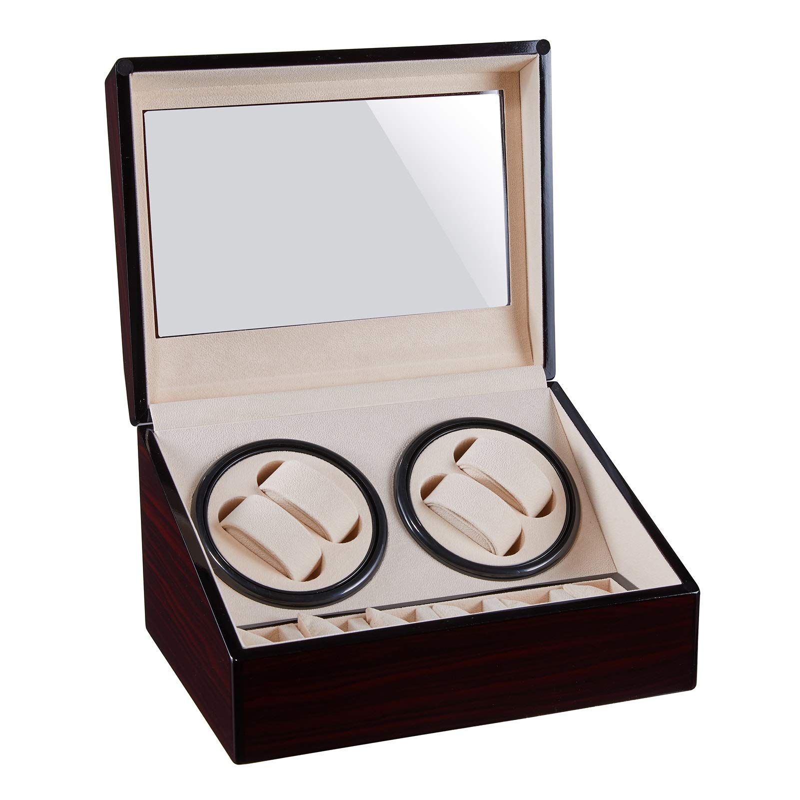 YNIYUJKL Spinner Winding Box Watch Winders - 4+6 Automatic Watch Winder Holder Display Mechanical Watch Motor Shaker Winding Box Watches Rotator Large-Capacity Storage Organizer Quiet
