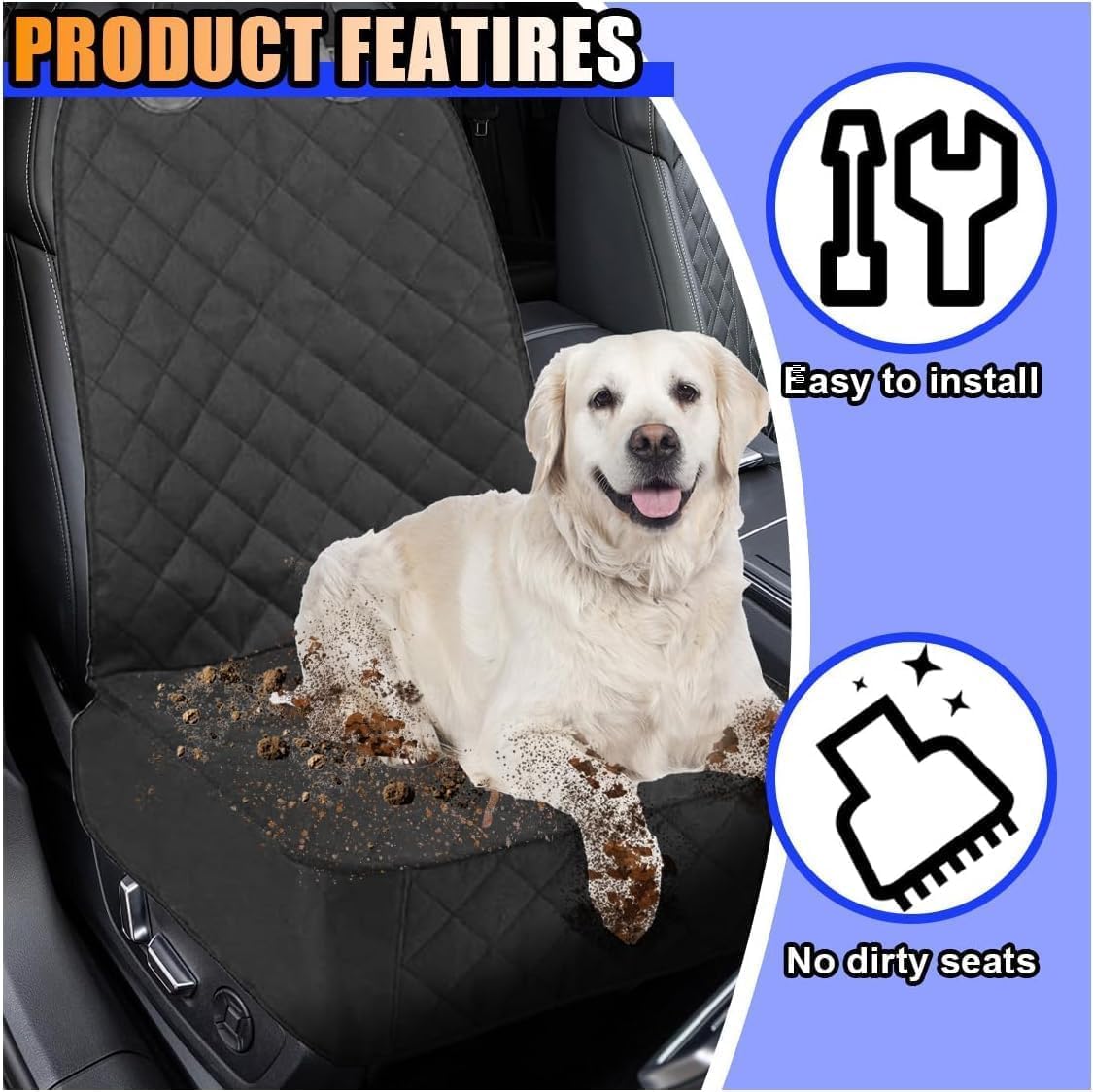 2 Pezzi Coprisedile per VW Passat B9 Variant/Kombi AB 2024 | Protezione sedile auto cani impermeabile, antigraffio antiscivolo lavabile per sedile anteriore viaggio animali domestici