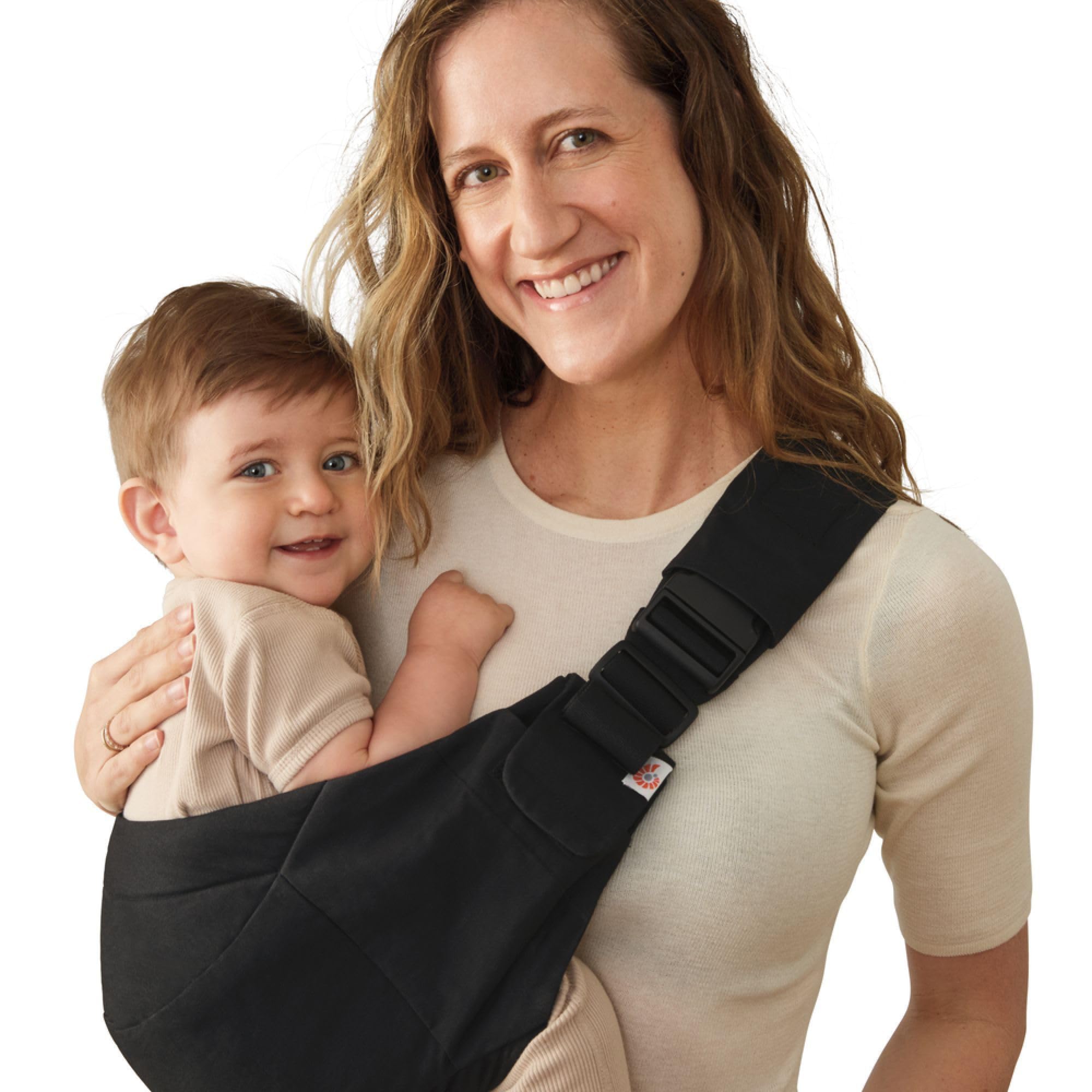 Ergobaby Upsie Sling ergonomiczny nosidełko dla niemowląt i małych dzieci w wieku od 6 miesięcy (7,7-20 kg), spontaniczne przejście między chodzeniem a transportem, Onyx Black
