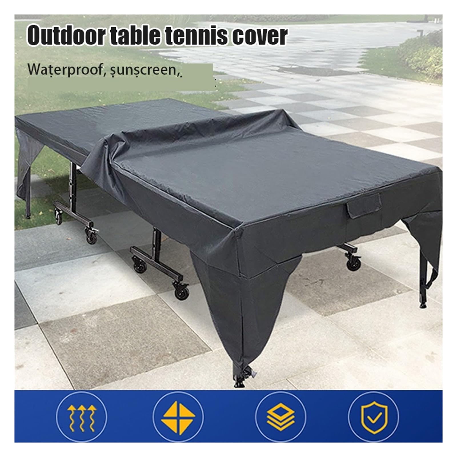 Funda para Mesa de Ping Pong Funda for Mesa de Ping Pong 190T/210D, Impermeable, for Interior y Exterior, for Almacenamiento, a Prueba Polvo, for Muebles