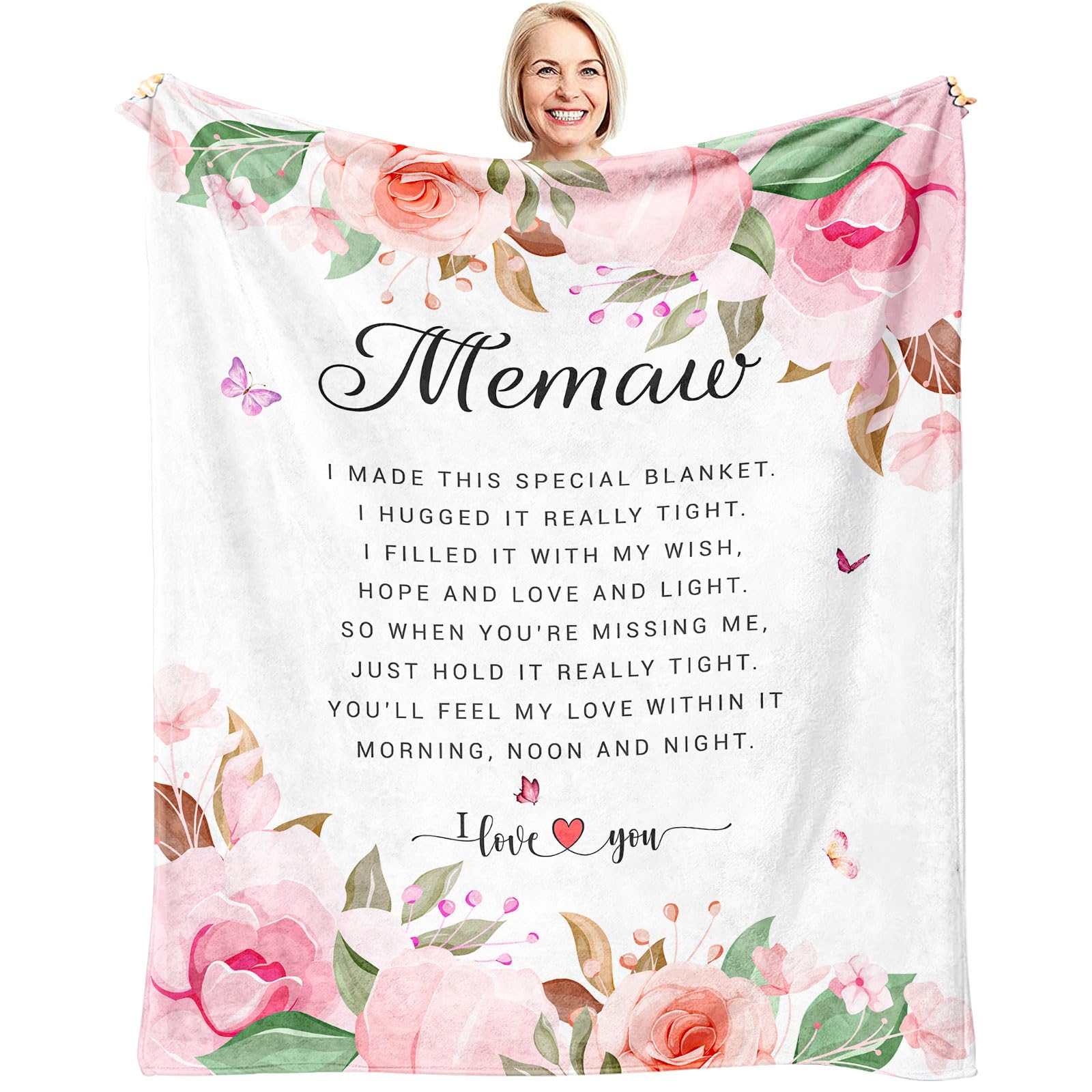 Memaw Gifts - Gifts for Memaw - Memaw's Birthday Gift from Grandchildren - Memaw's Blanket - Best Memaws Ever Gift - Memaws Gift's for Grandma Retirement Throw Blanket 60x50 Inch