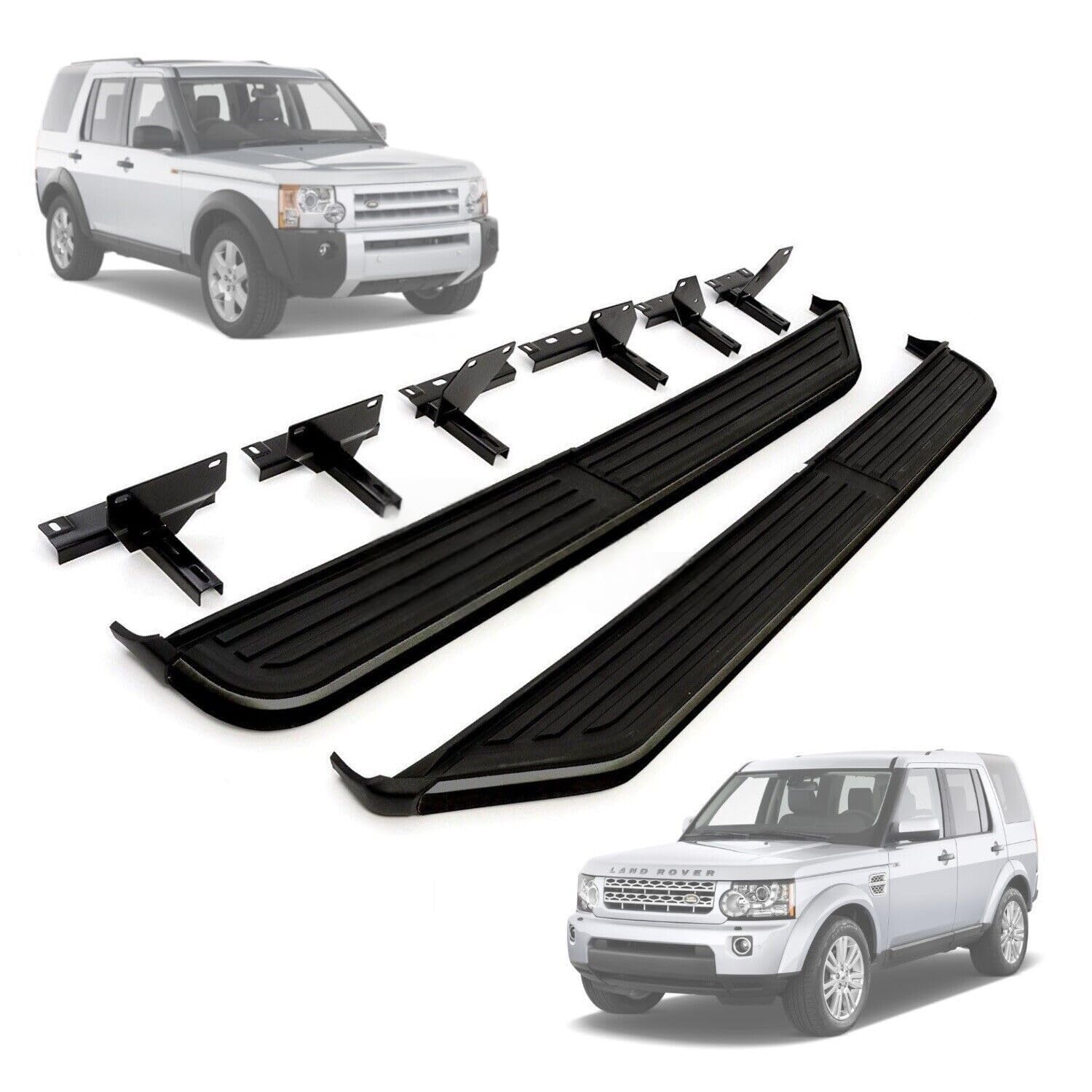 L ROVER FOR DISCOVERY 3 & 4 NEW BLACK EDITION SIDE STEPS, RUNNING BOARDS
