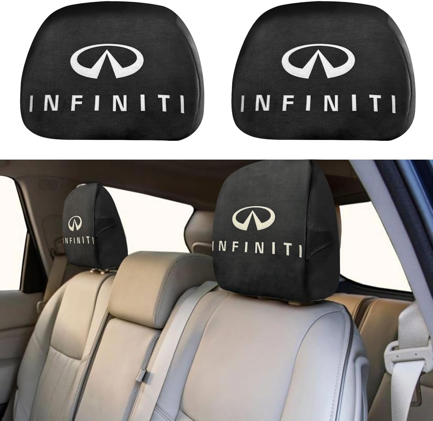 MSDZ Infiniti Car Headrest Cover Universal Headrest Cover