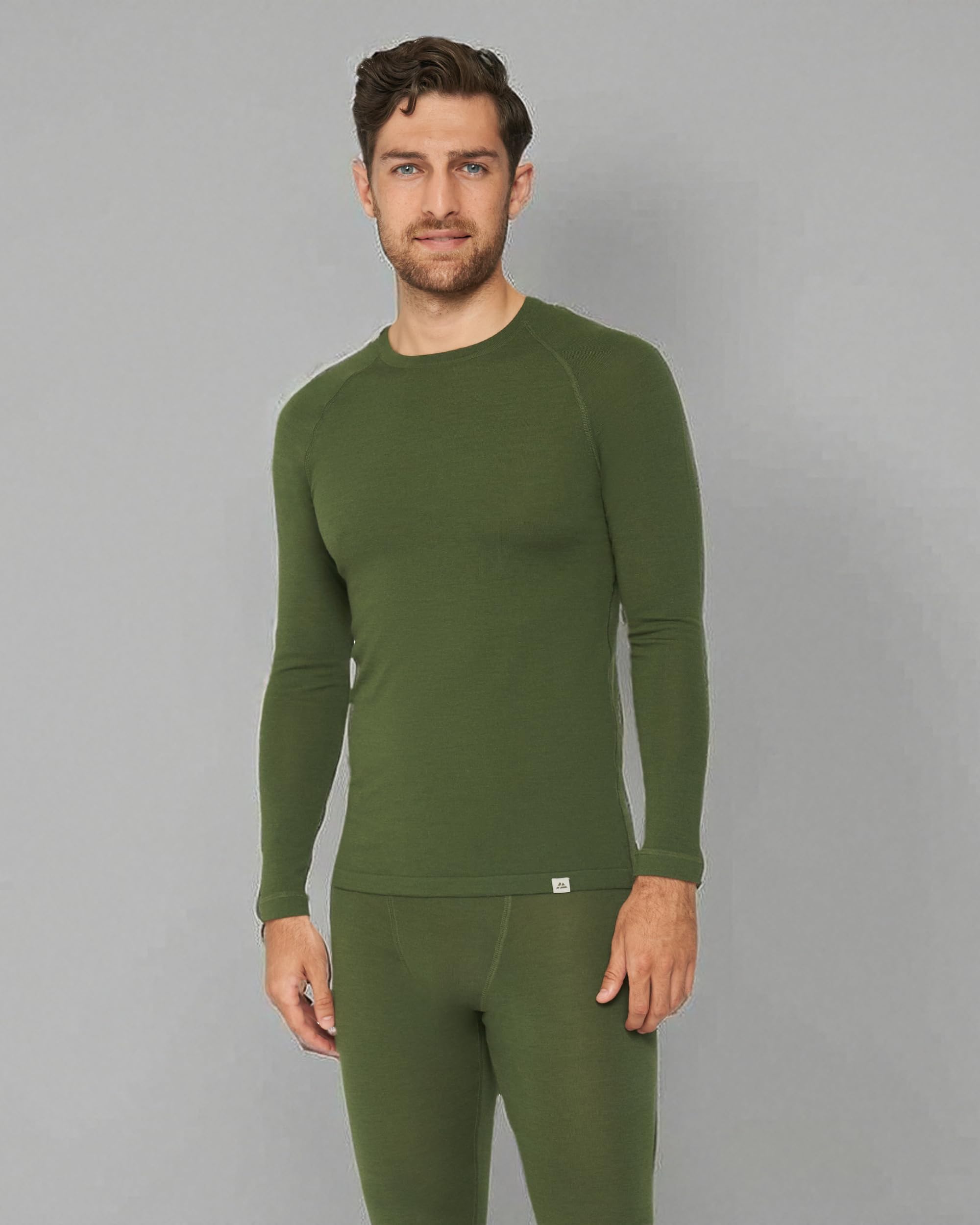 DANISH ENDURANCE Merino Langarm Shirt Herren, Premium Thermounterwäsche, Skiunterwäsche, Temperaturregulierendes Funktionsshirt, Thermoshirt, Warm & Atmungsaktiv
