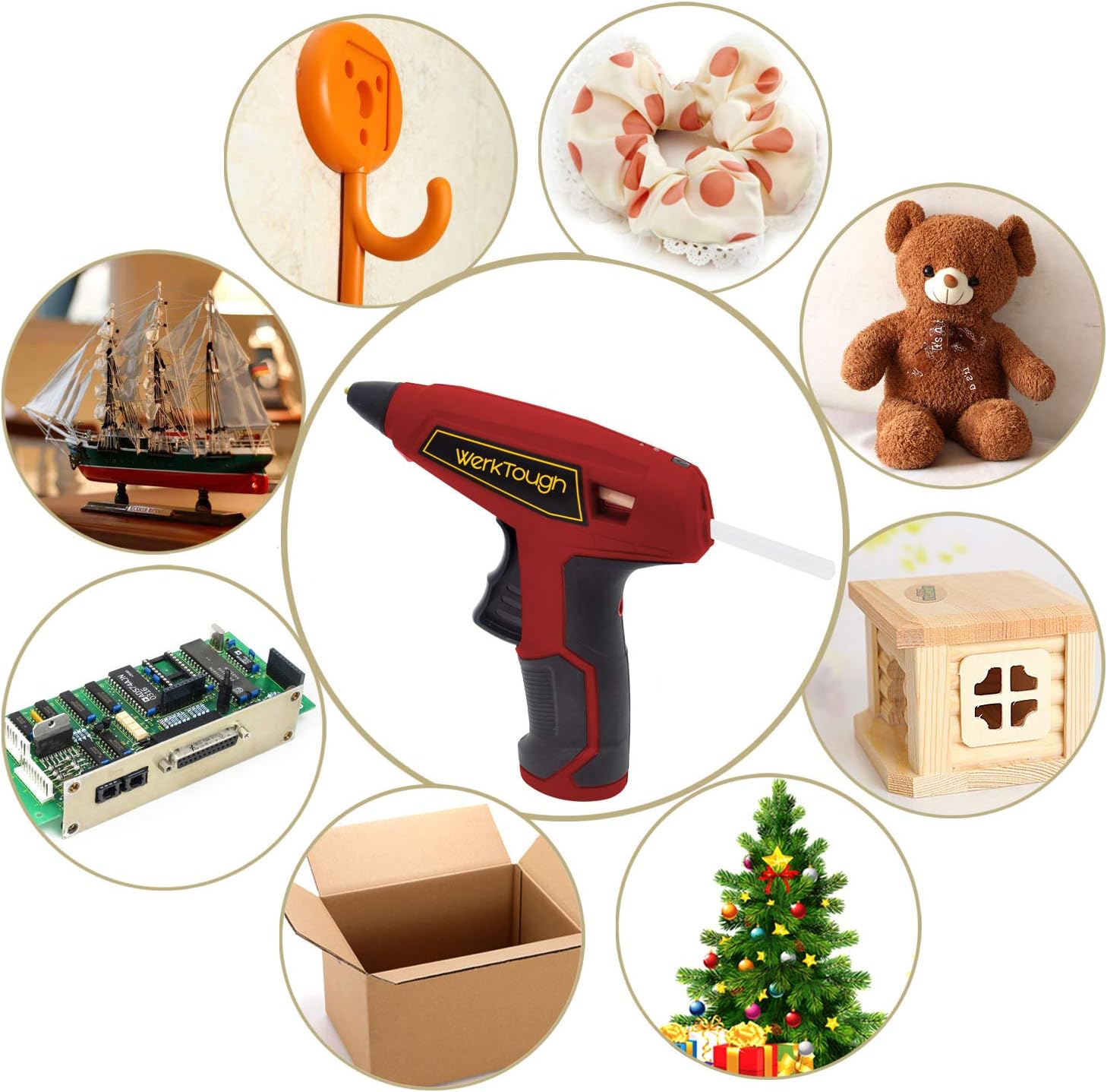PowerTough Cordless Glue Gun Instant Heating No Dripping Hot Melt Glue Gun Kit Super Fast Heating Time 17s Home Repair Improvement DIY Hobby Tools Arts Crafts School : Tools & Home Improvement