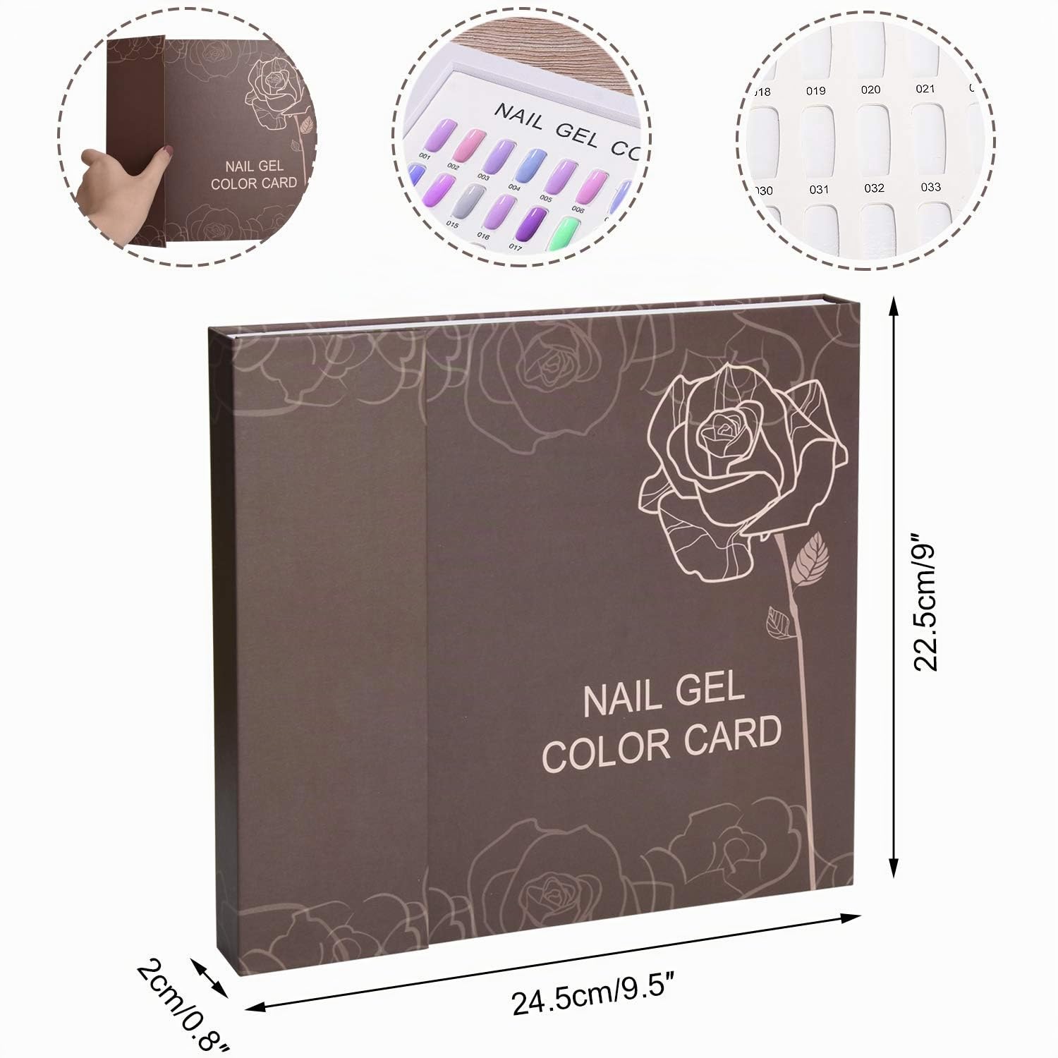 Noverlife 120 Nagelständer Gel-Farbkarte Maniküre-Display mit 120 falschen Nagelspitzen, Farbmuster für Salonnägel Nagellack UV-Kleber Nailart Übungsnagelbuch