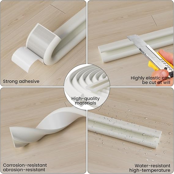 Esufeir V Shape Foam Door Frame Draft Excluder for Small Gaps,6m White | Draught Excluder Sealing Strip, Insulation, Gap Seal, Weather Stripping, Soundproofing Wind Blocker for Window