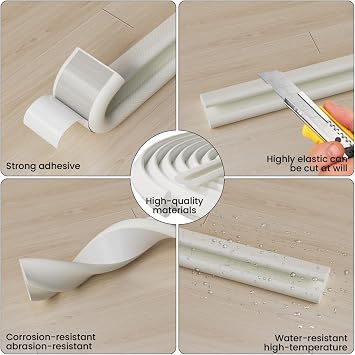 Esufeir V Shape Foam Door Frame Draft Excluder for Small Gaps,6m White | Draught Excluder Sealing Strip, Insulation, Gap Seal, Weather Stripping, Soundproofing Wind Blocker for Window