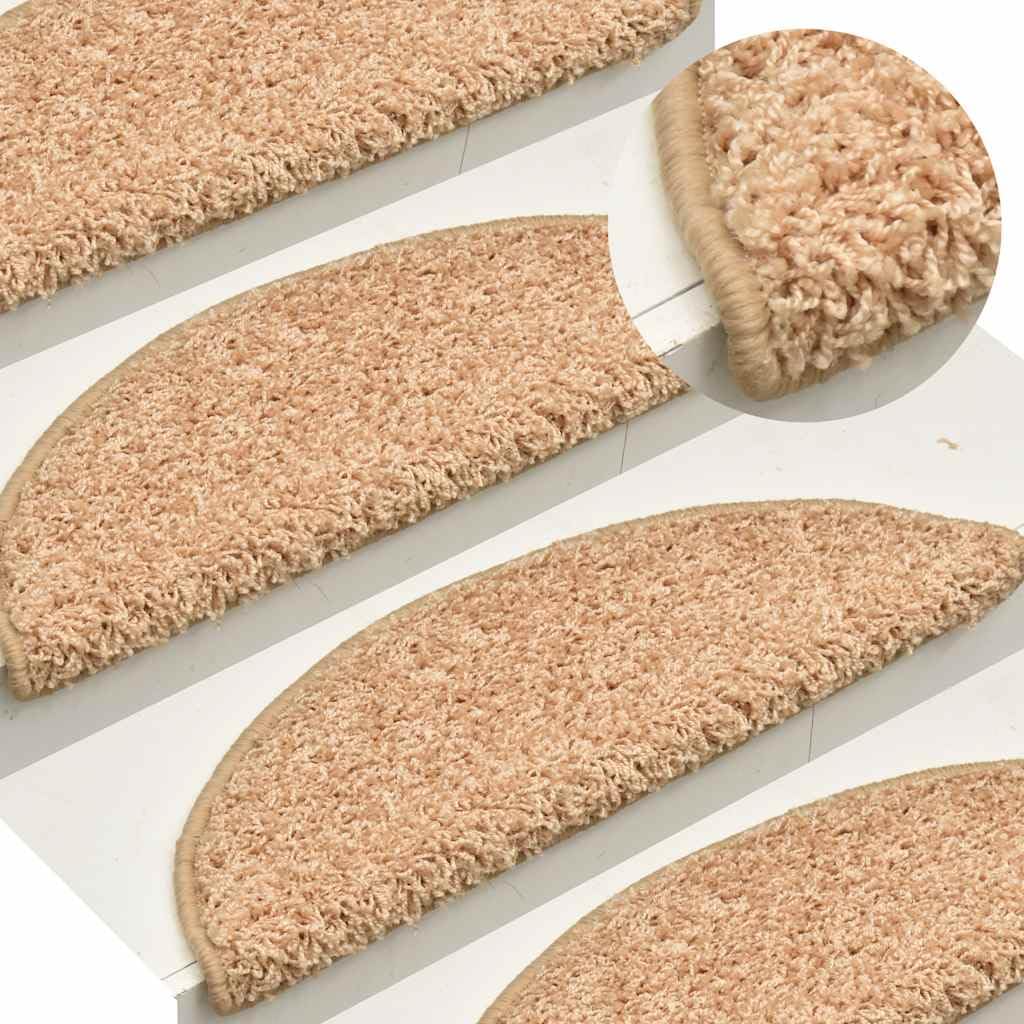 Lot de 15 tapis d'escalier, 65 x 21 x 4 cm, or