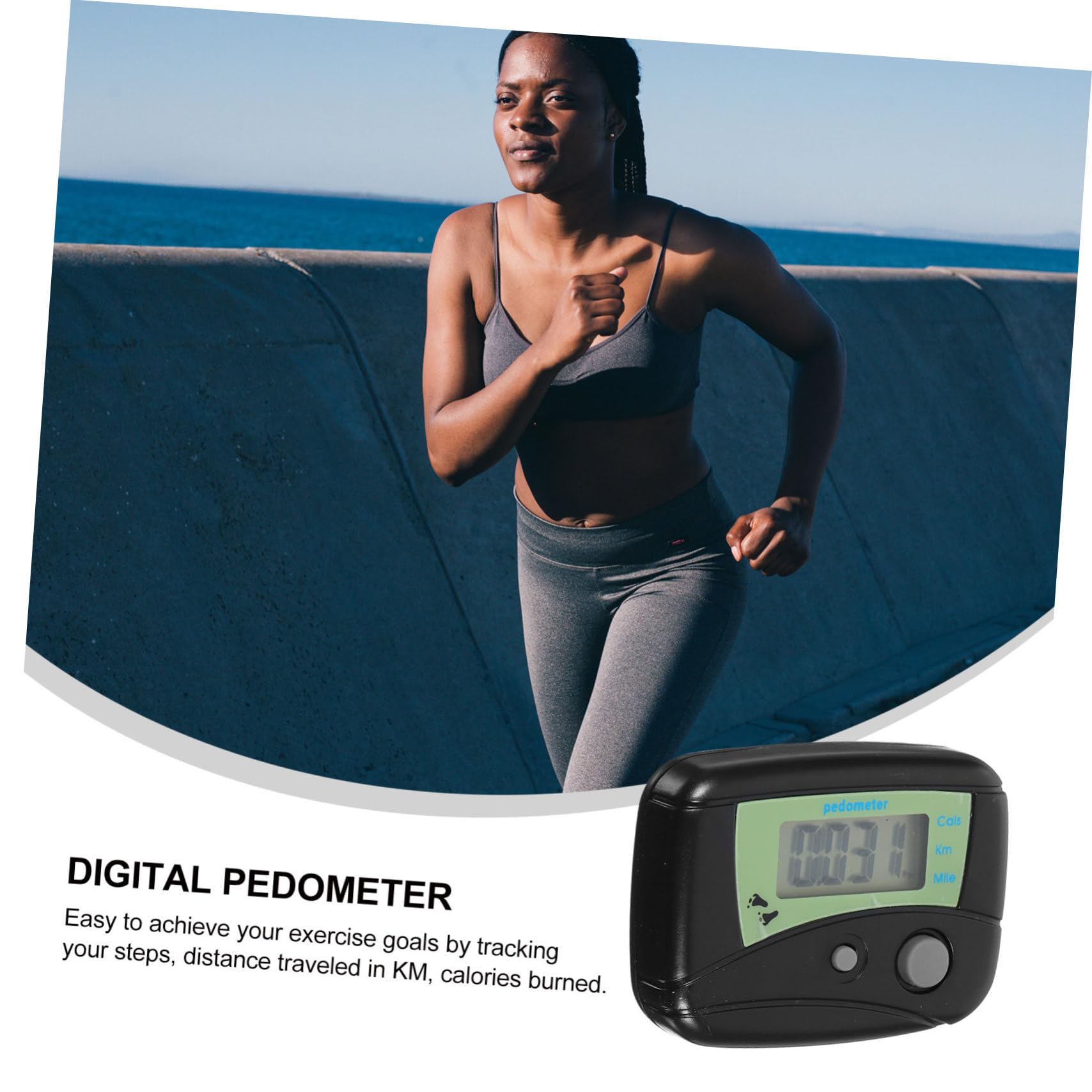 BESPORTBLE Lot de 10 Podomètres Numériques Multifonctions Compteur De Pas pour La Marche Écran LCD Compteur De Calories Noir pour Le Jogging