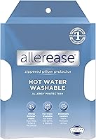 AllerEase Hot Water Washable Breathable Zippered Pillow Protectors - Allergy Dust Mite Barrier, Standard/Queen 2-Pack White
