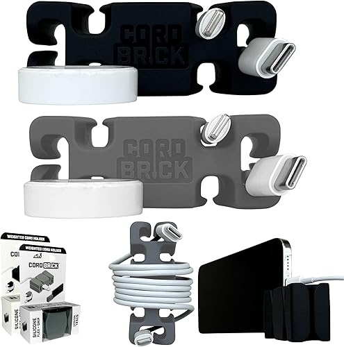 Miniatura 24 de CordBrick Rellenos para calcetines navideños para adultos, gestión de cables, soporte para cables con peso, organizador de cables, soporte para (E)