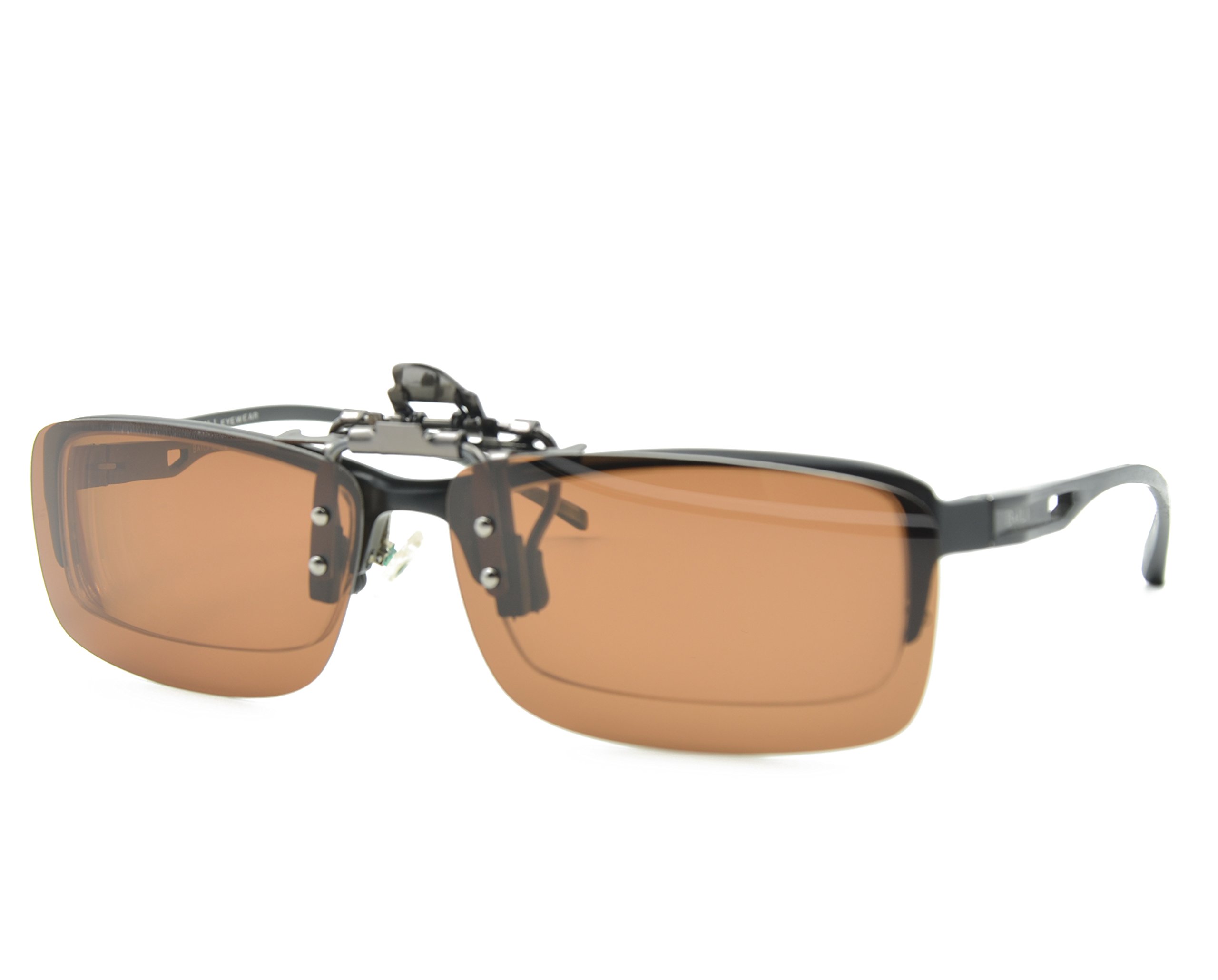 Cycling Sport Polarized Clip-on Flip Up Metall Clip Sonnenbrille Linsen Brille Unzerbrechlich Fahren Angeln Outdoor, braun, Medium
