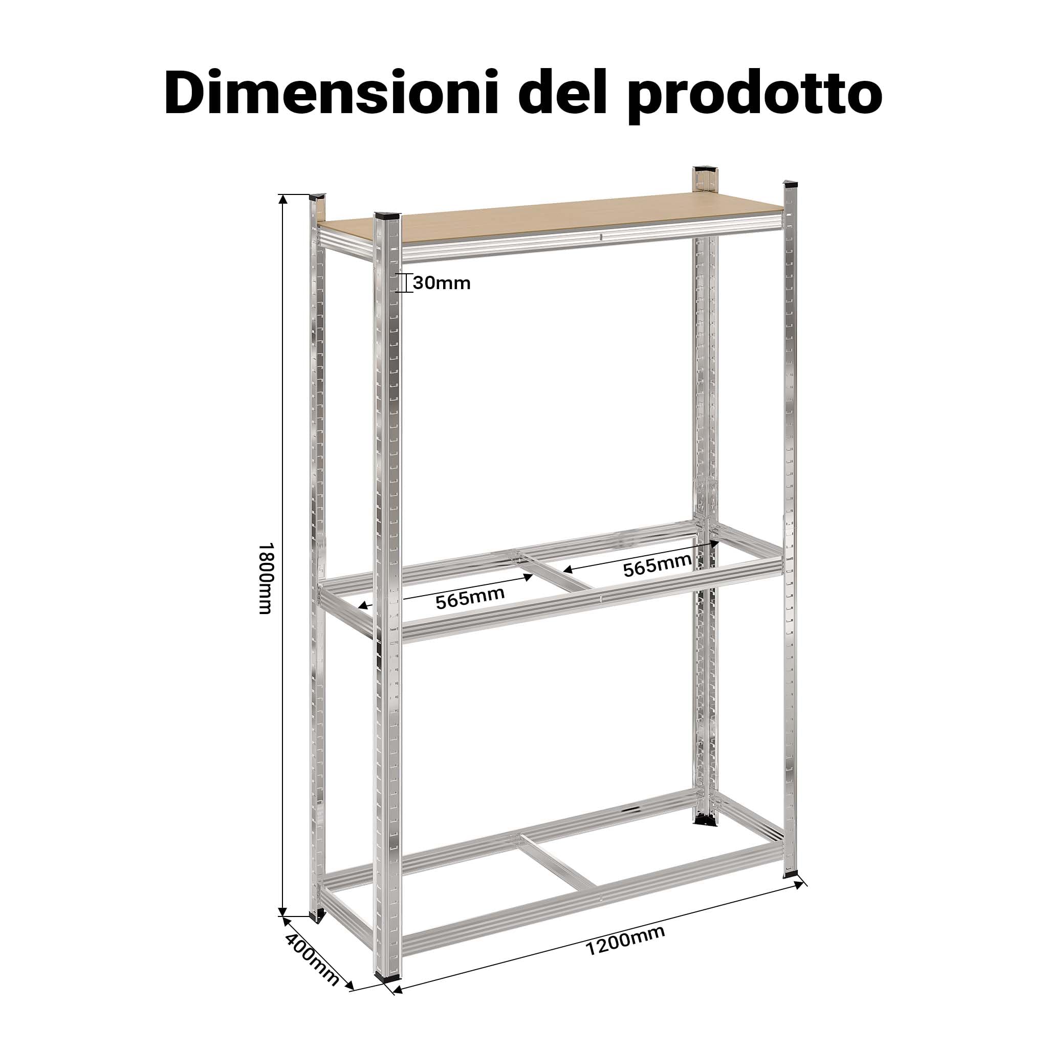 Wiltec Scaffale portagomme fino a 795 kg 180x120x40cm per 8 pneumatici Per officina gommista