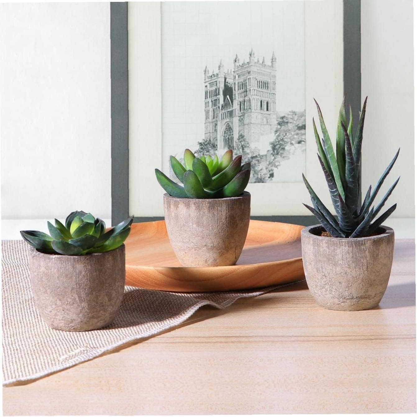Artificial Plants Potteds, 3 Pcs Plants for Home Office Table Decorations
