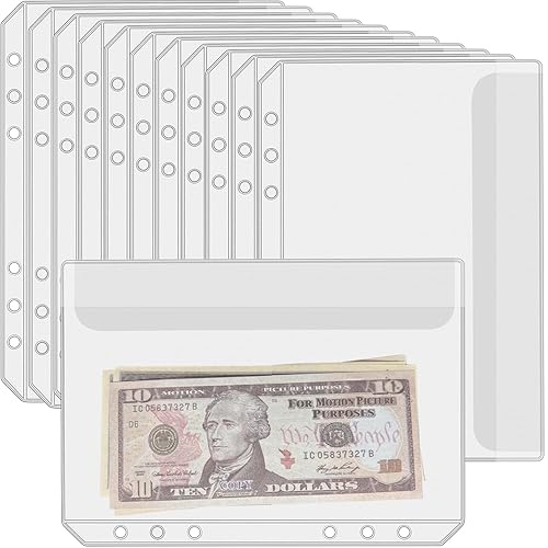 Miniatura 9 de 12 bolsillos para carpetas A6 sin cremalleras, sobres de presupuesto sin cremallera con tapas, bolsa A6 para carpeta de 6 anillos, organizador de