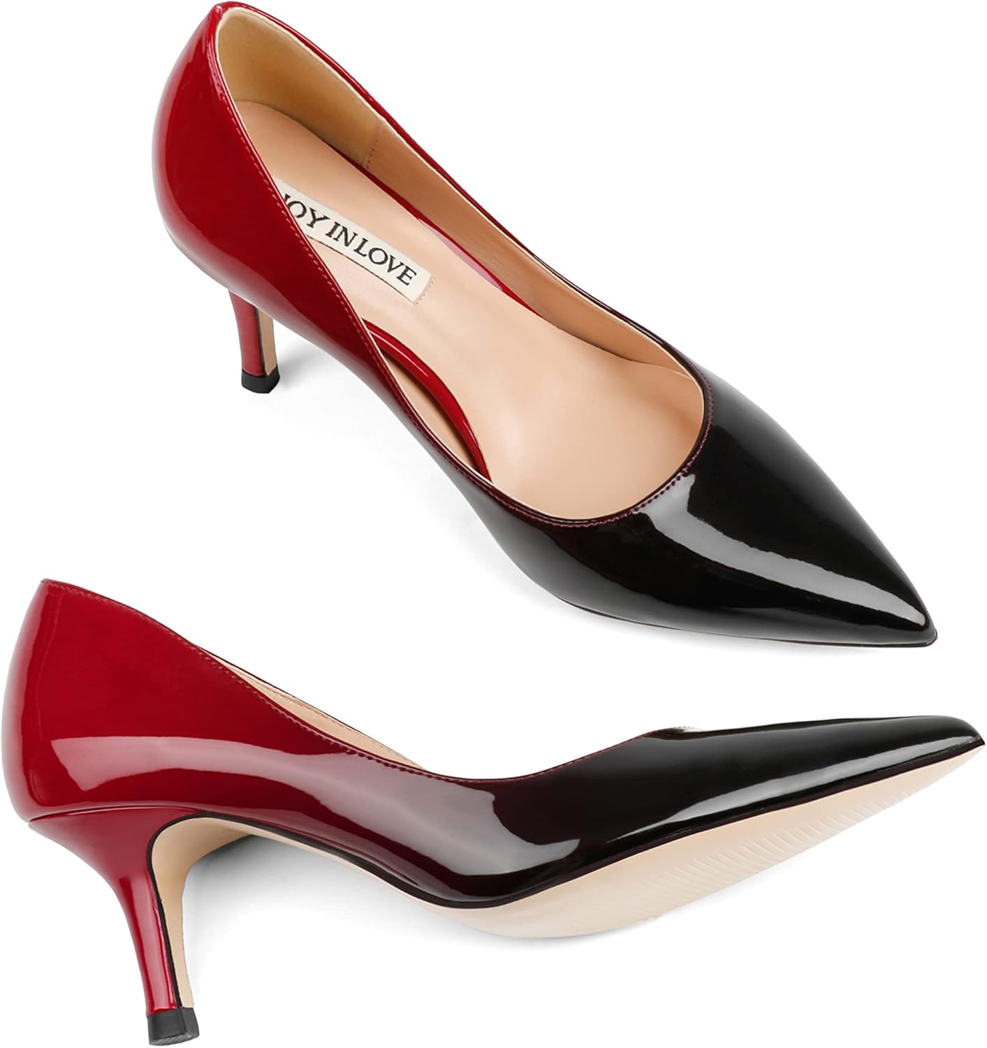 JOY IN LOVE Women's Shoes Low Heels Pointy Toe Kitten Heel Daily Pumps - Image 5
