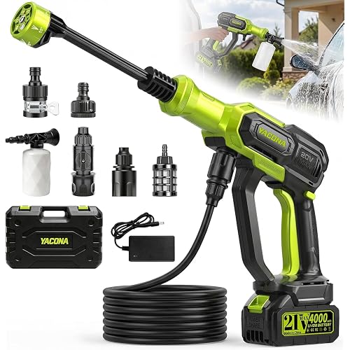 Cordless Portable Washer, Handheld Washer with 3 Adjustable Modes, 23FT High-Elastic Hose & 6-in-1 Nozzle, Suitable for Car, Garden, Patio and Home Cleaning