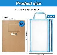 Vista 2 de Paquete de 15 bolsas de malla con cremallera, almacenamiento de bloques de construcción de rompecabezas de doble capa, bolsas de bloques de nailon