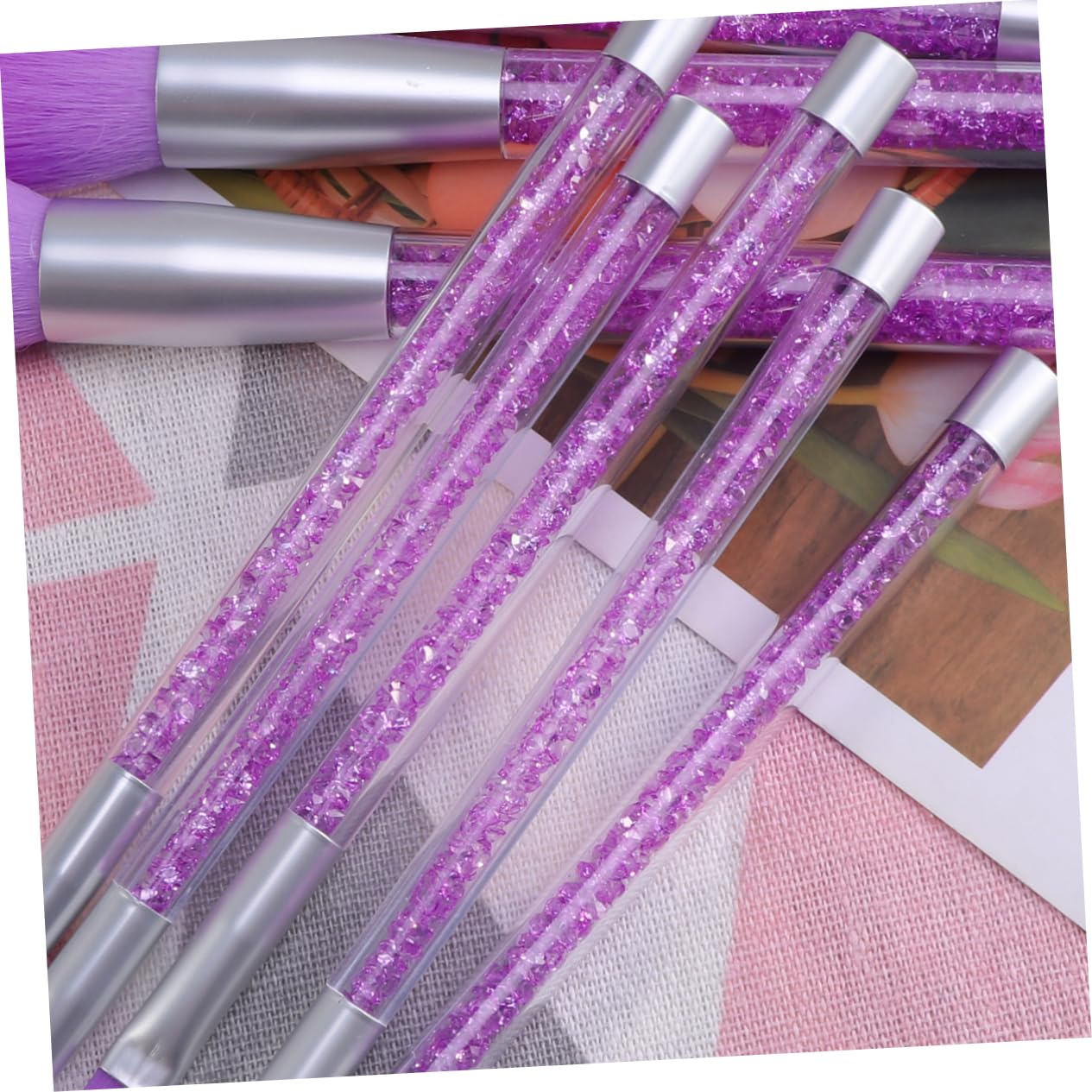 FOMIYES 24stücke Teiliges Make-up Pinsel Set Mit Transparentem Griff Und Kristallakzenten Für Damen Professionelles Kosmetik-set Für Gleichmäßiges Und Natürliches Make-up