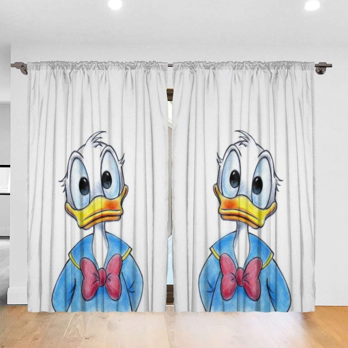 柔らかな質感の カーテン 2窓分 ドナルドダック カーテン Labelians Fr