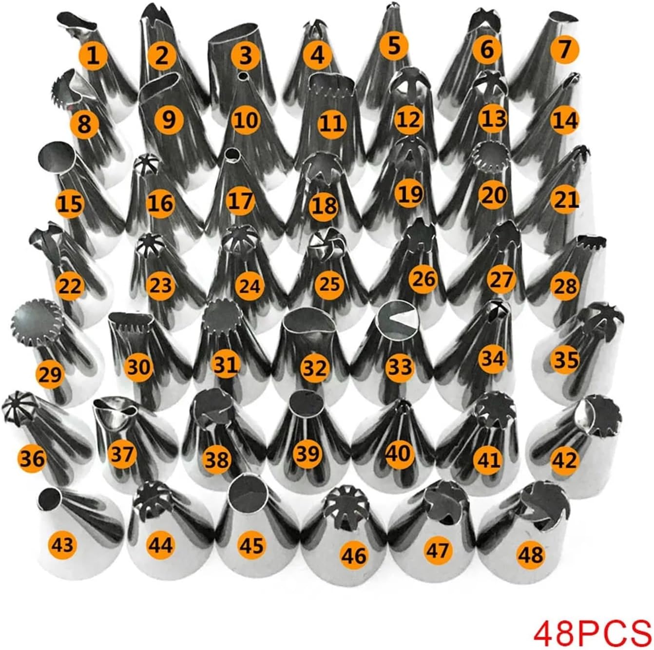 Cake Decorating 48Pcs/set Stainless Steel Icing Piping Nozzles Pastry Tips Set Baking Tools Accessories