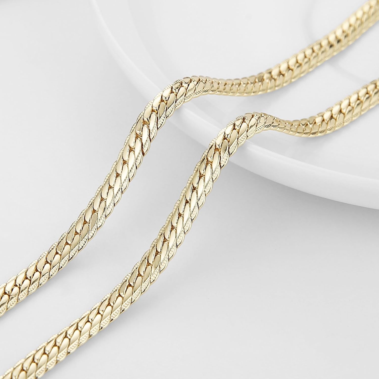 HZMAN 18K Gold Plated Chain for Men 24In Link/Figaro/Cuban/Rope/Snake Chain Jewelry for Women - Image 4