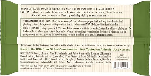 Miniatura 4 de Asswipes Toallitas desechables para adultos (1 paquete, 45 toallitas) Toallitas de limpieza personal para el cuerpo, baño y glúteos para hombres,