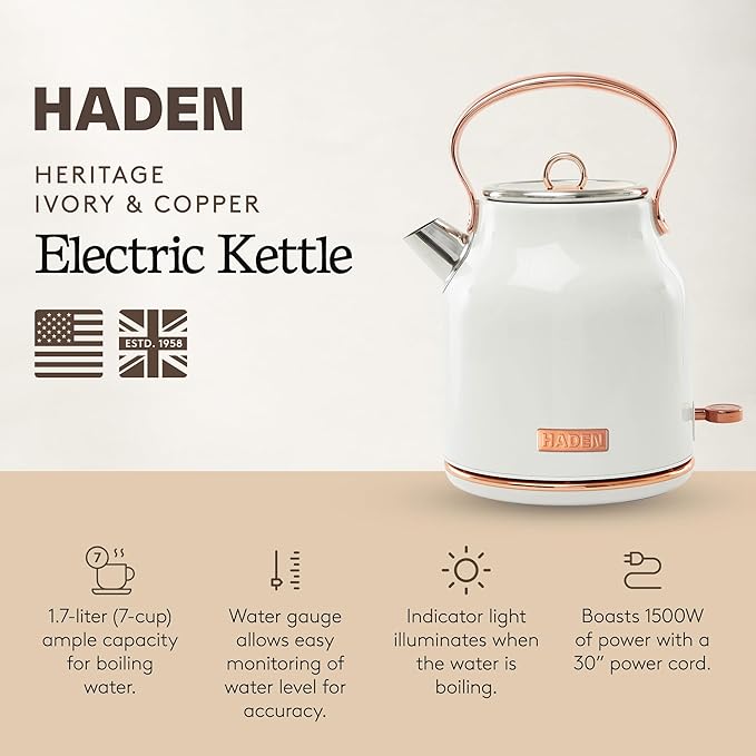 Haden Heritage Tetera Eléctrica 1.7L Acero Inoxidable miniatura 4