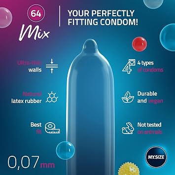 My.Size Mix Condoms Size 6, 64 mm, XL, Bulk Pack, Contains 28 Pieces