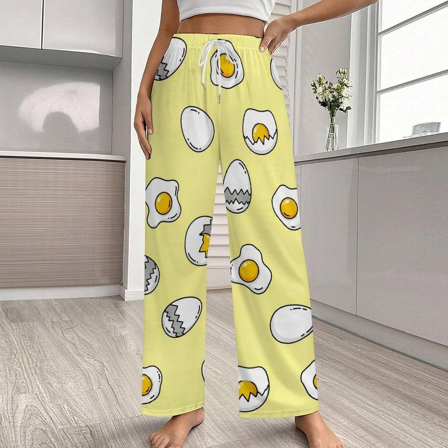 Skeleton Dinosaurs High Waist Slim Straight-Leg Pants Comfortable Wide-Leg Sports Pajama Bottoms for Womens
