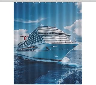 Big Carnival-Cruise Ship Shower Curtain Polyester Bath Curtain Sets Decoration Bathroom Curtain for Home Hotel
