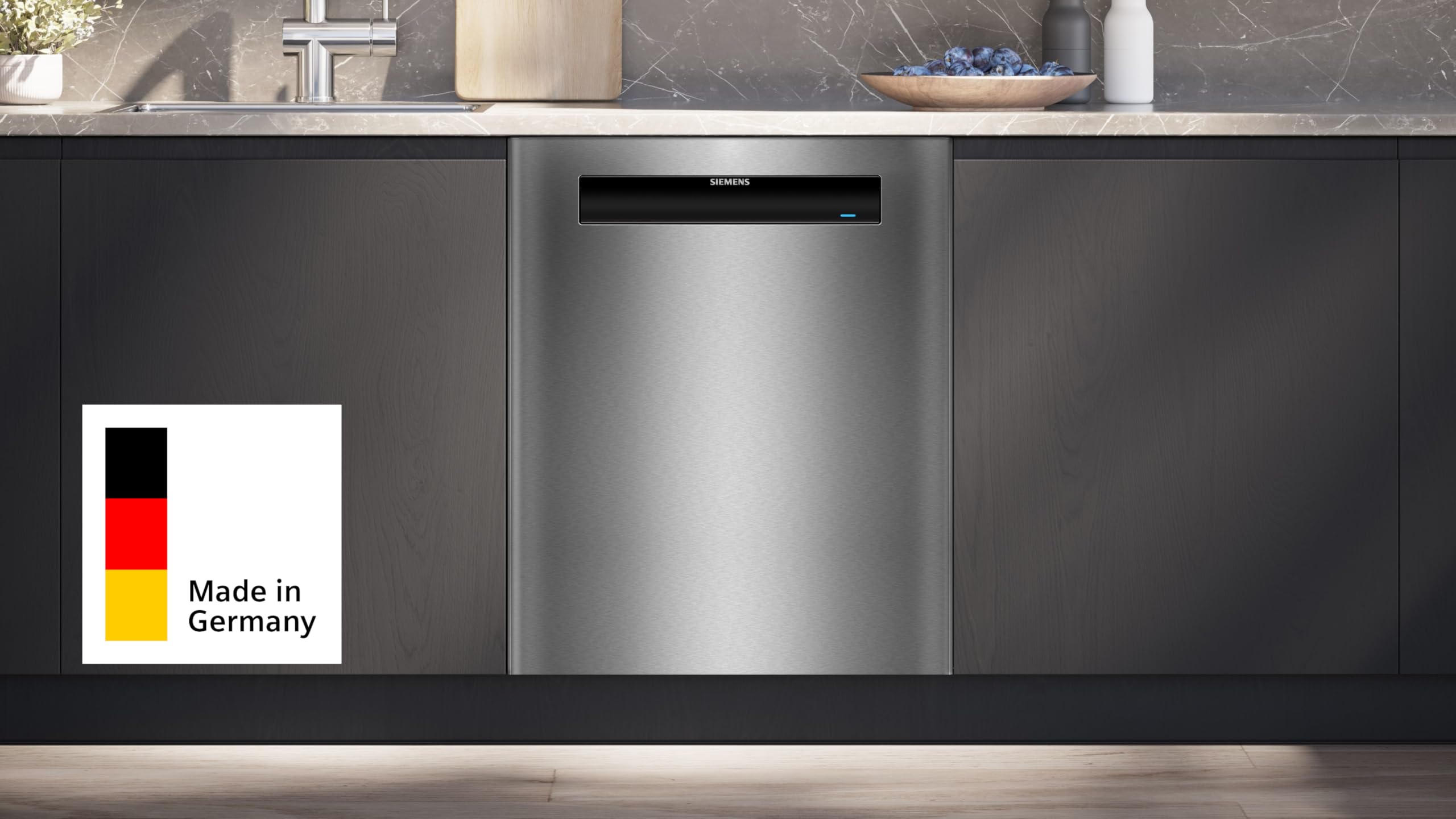 Siemens SN13HS72CS, iQ300, Smarter Unterbau-Geschirrspüler 60 cm, Made in Germany Spülmaschine, Besteckschublade, leise, intensiveZone, varioSpeed Plus, Programm-Assistent, Gebürsteter Stahl