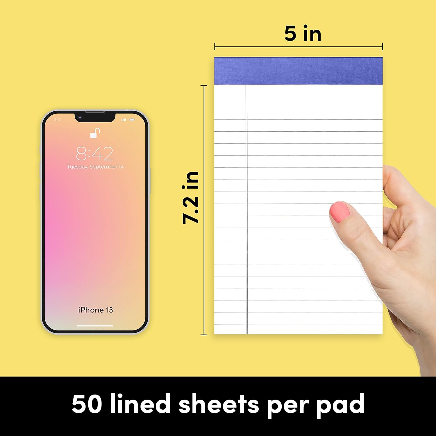 PAPERAGE Lined Legal Pads, (Rainbow), 12 Pack, 50 Sheets Each, Wide/Legal Ruled, Note Pads, Paper, Large & Small Bundle
