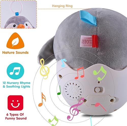 Miniatura 2 de Juguetes para bebés de 0-3-6-12 meses, regalos de ducha de pingüino, juguetes musicales de pingüino de peluche, lindos juguetes de peluche para