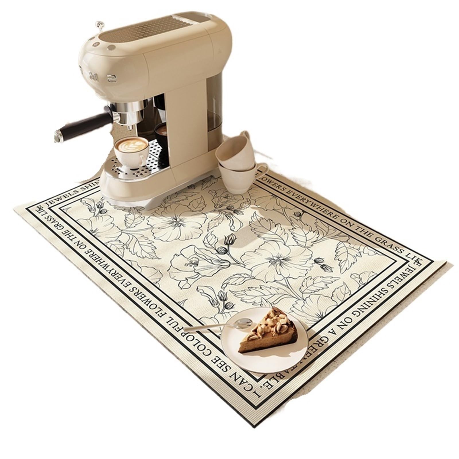 Alfombrilla para Café Bar Tapete Absorbente for Escritorio, tapete Absorbente for Mesa de té, Barro de diatomeas, Impermeable, sin Lavado térmico, 2 uds.(Beige,30x40CM)