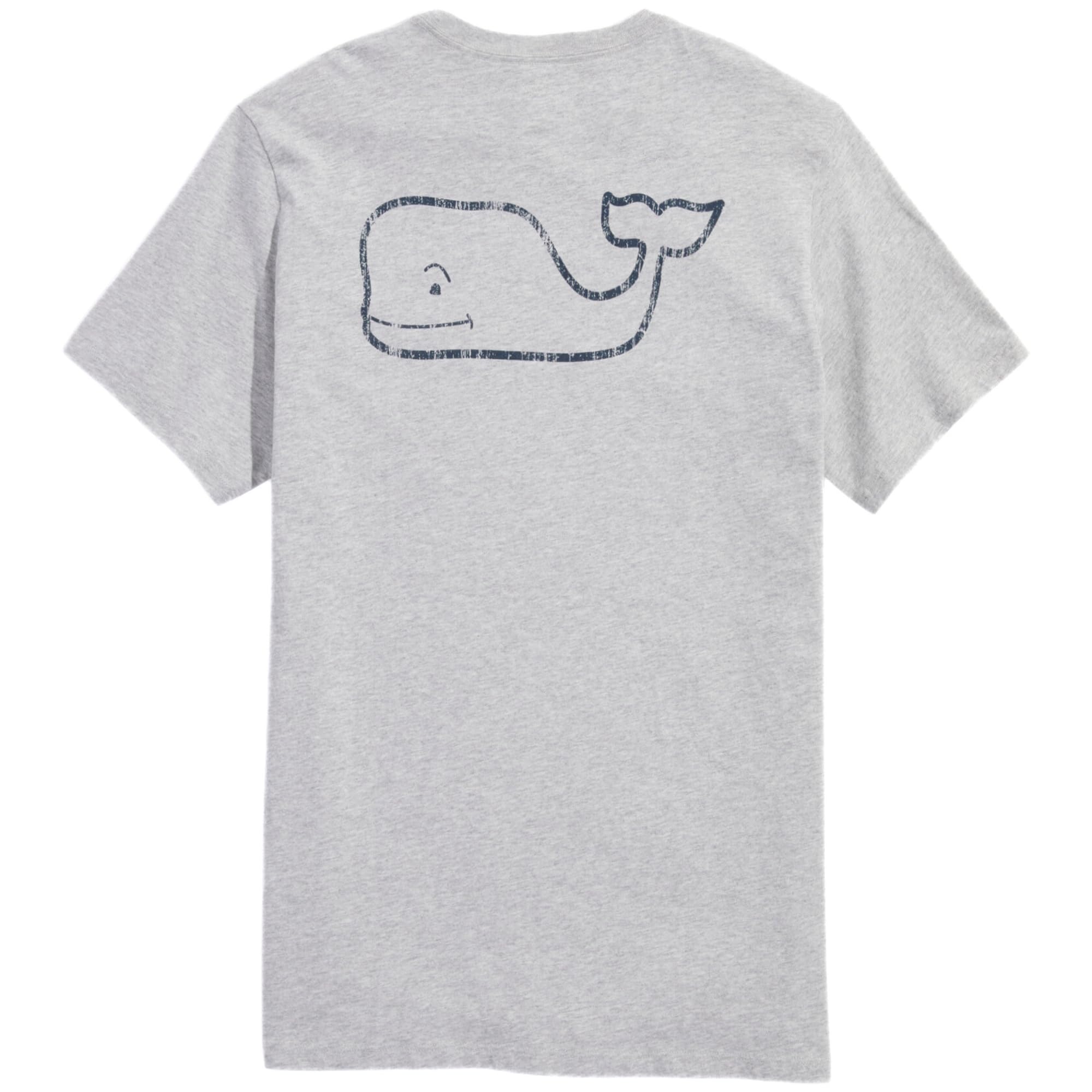 Vineyard Vines Men's Short Sleeve Vintage Whale Pocket Tee T-Shirt, Heather Gray, S