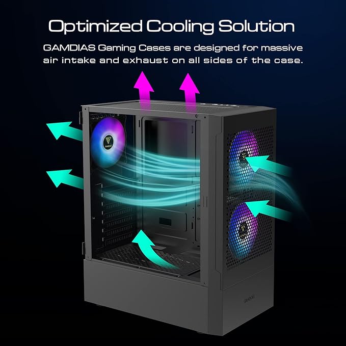 GAMDIAS TALOS E3 Mesh oldalnézet és méretek