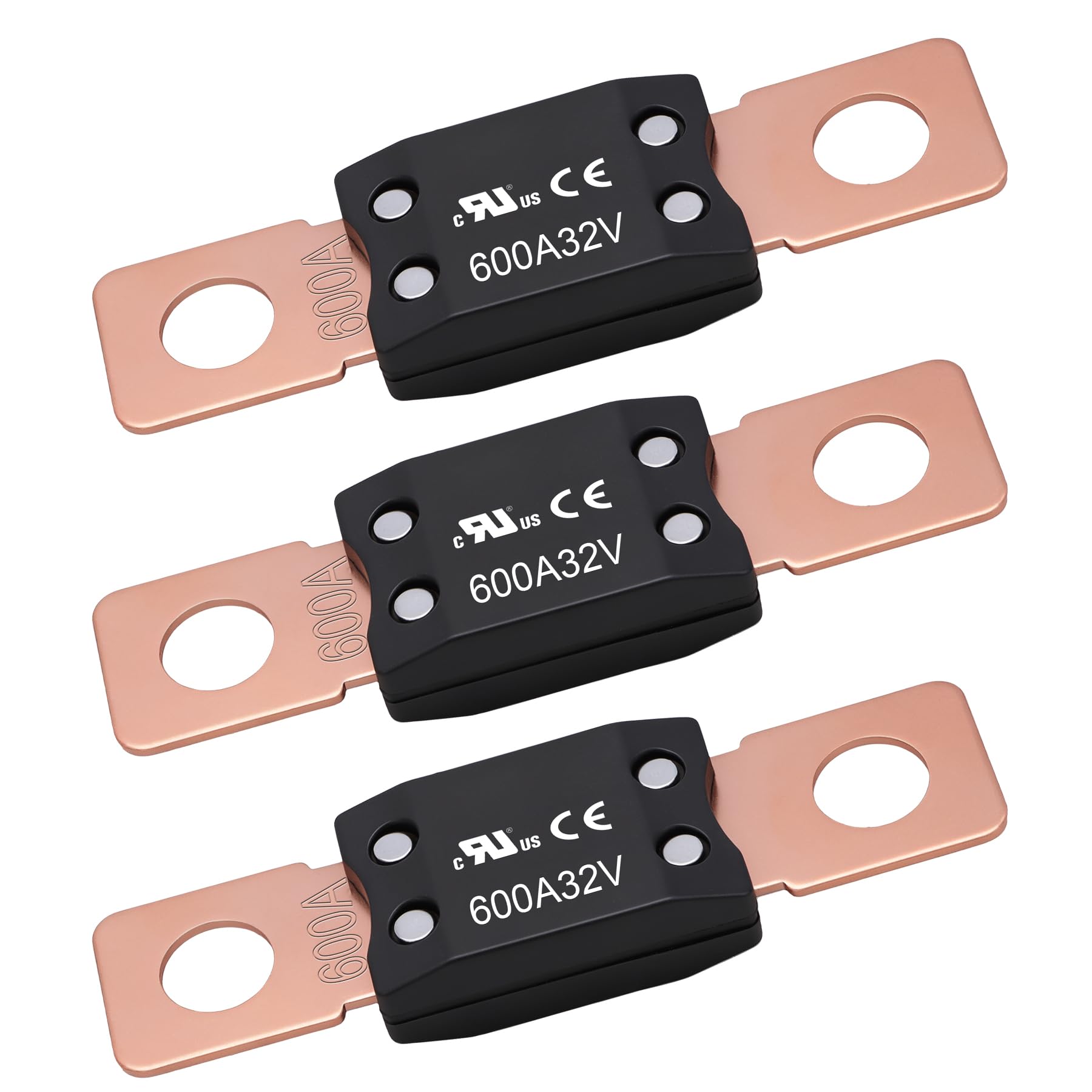 Weasch 600A MEGA/AMG Fuse, UL Recognized Component, High Current Bolt Mount Automotive 600 Amp for Cars, Trailers, Trucks, Buses, Caravans, Boats