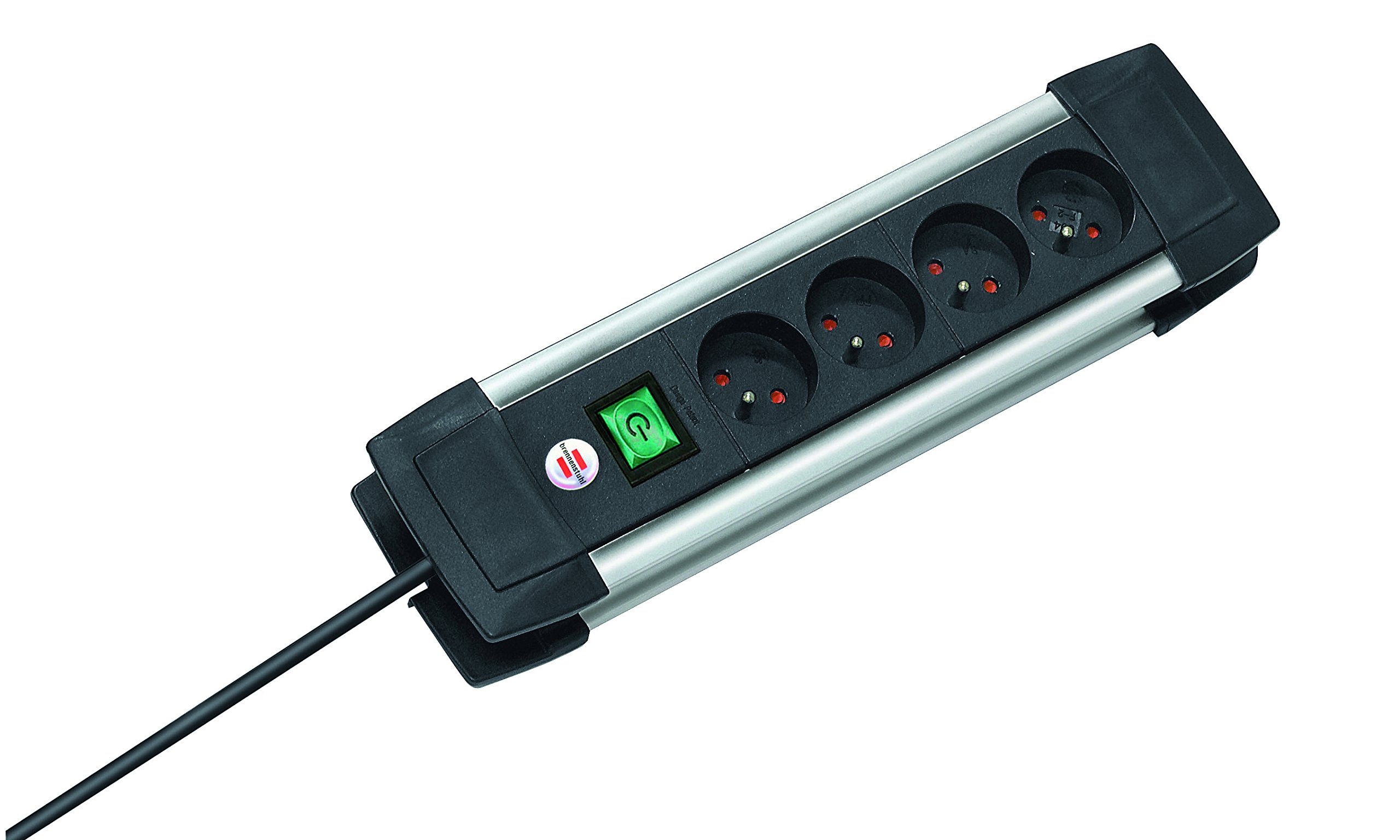 Brennenstuhl Premium AN4Alu-Line Power Strip with Switch 1.8m H05VV-F 3G1,5, grey, 1391001064
