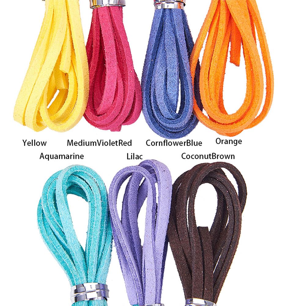 SUNNYCLUE DIY Leder-Armband Set - 6 Strang Wickelarmband Mit Anhängern (Herz, Anker, Baum Etc.)