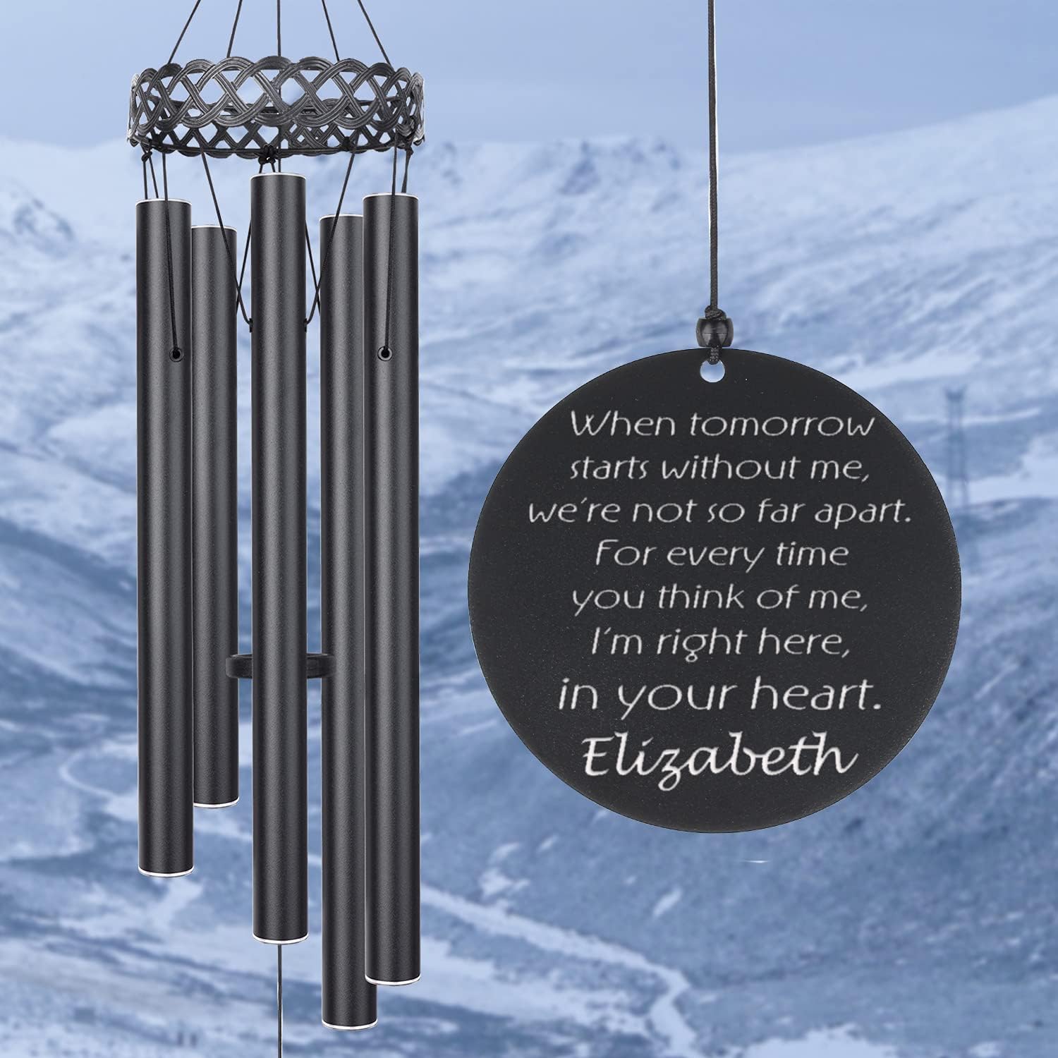 Custom Memorial Wind Chime, Condolence Gift for Loss of Mom Dad Loved One, in Memory of Dad Mom, Mourning Friend Bereavement for Loss of Family Loved One, Sympathy Gift Memorial Friend