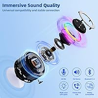 Vista 4 de Mini altavoz de ducha Bluetooth con ventosa, altavoz de ducha inalámbrico Bluetooth impermeable, IP67 flotante impermeable altavoces de baño con luz