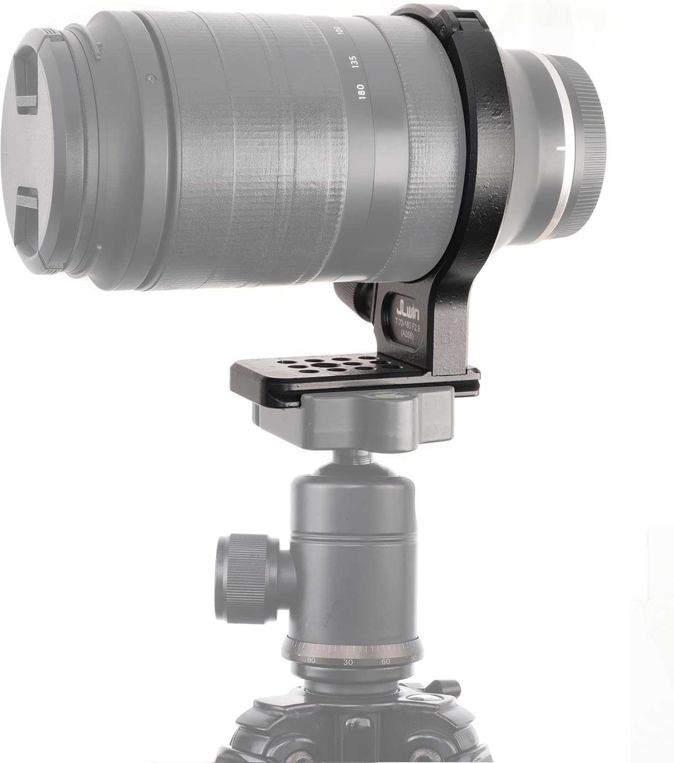 FocusFoto Metal Tripod Collar Mount Ring 80mm for Tamron 70-180mm F/2.8 Di III VXD (A056) Lens, Bottom with 1/4" & 3/8" Thread Screw Mount Dovetail Quick-Release Plate for Acra-Swiss Type Tripod